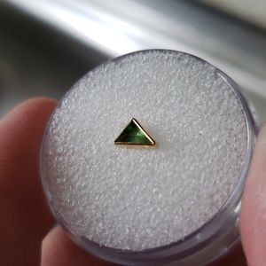Mettle and Silver Geometric Tsavorite Garnet